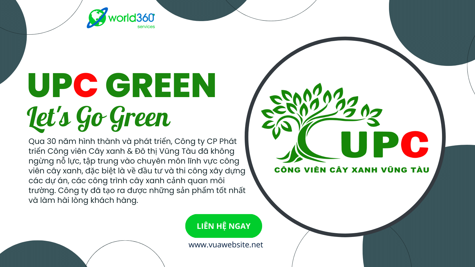 Thiết kế website Website Công Viên Cây Xanh Vũng Tàu UPC Green