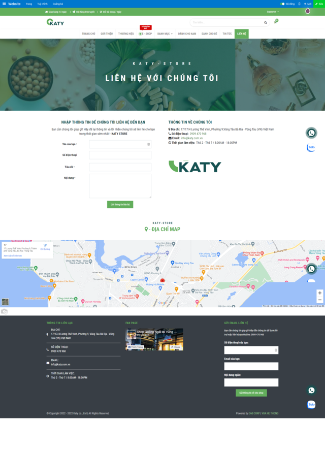 Thiết kế website Công Ty TNHH Thương Mại Dịch Vụ Kỹ Thuật KATY STORE - Liên Hệ