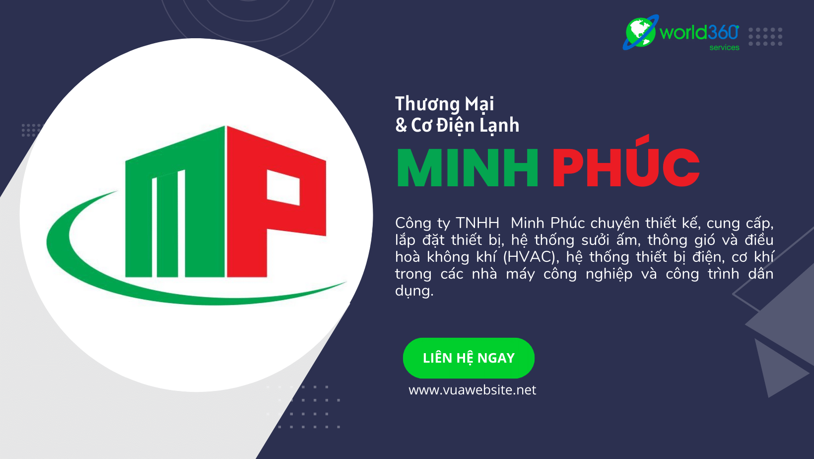 Thiết Kế Website Công Ty TNHH Thương Mại - Cơ Điện Lạnh Minh Phúc