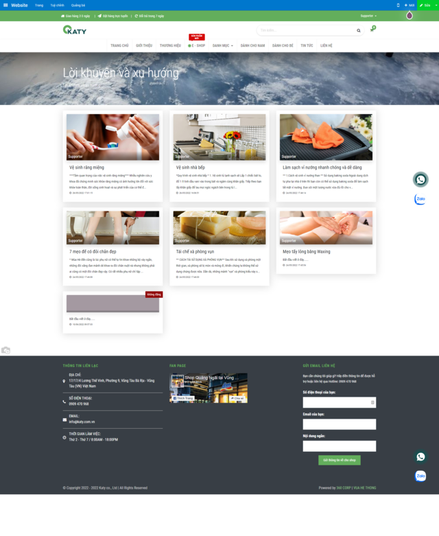 Thiết kế website Công Ty TNHH Thương Mại Dịch Vụ Kỹ Thuật KATY STORE - Tin Tức