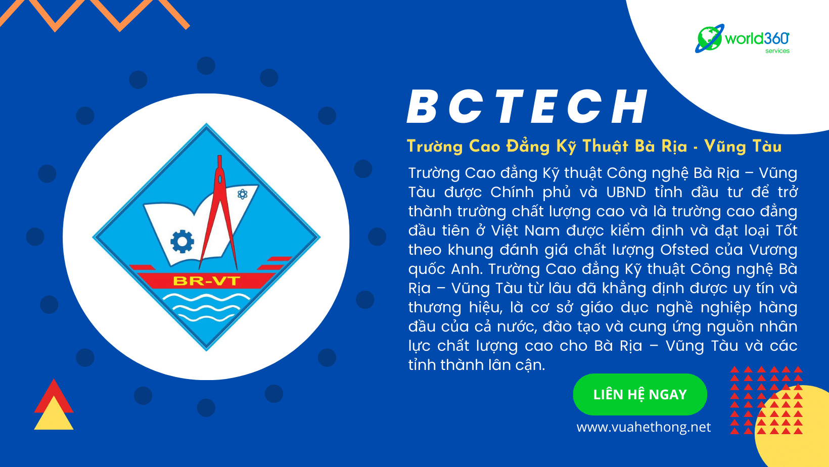 Thiết kế website trường cao đẳng kỹ thuật Bctech