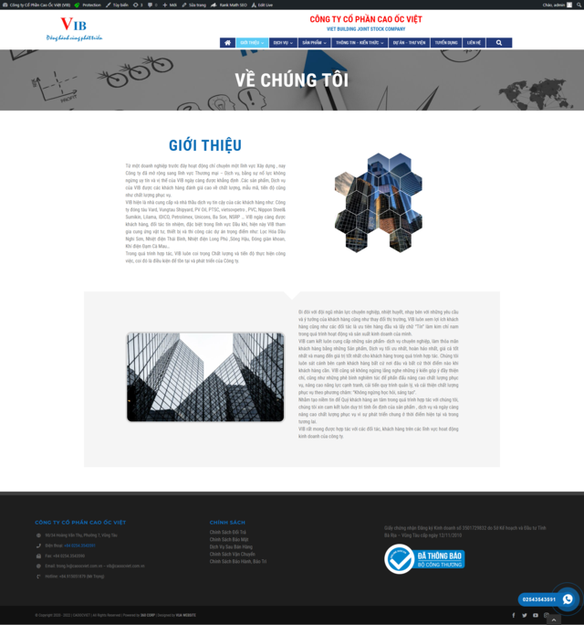Thiết kế website Cao Ốc Việt VIB - Giới Thiệu