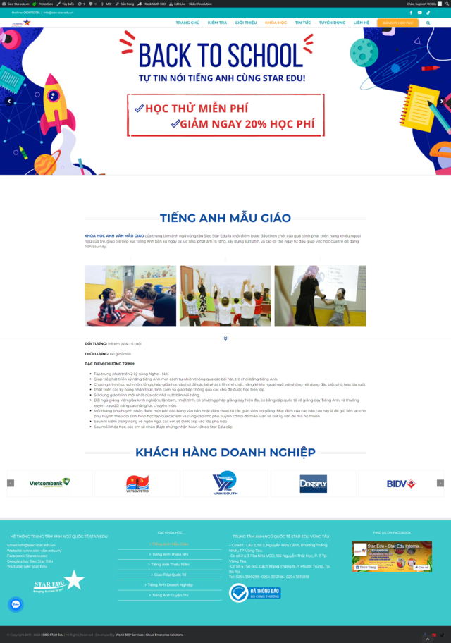 Thiết kế website Giáo Dục Quốc Tế SIEC – Star Edu - Khóa Học