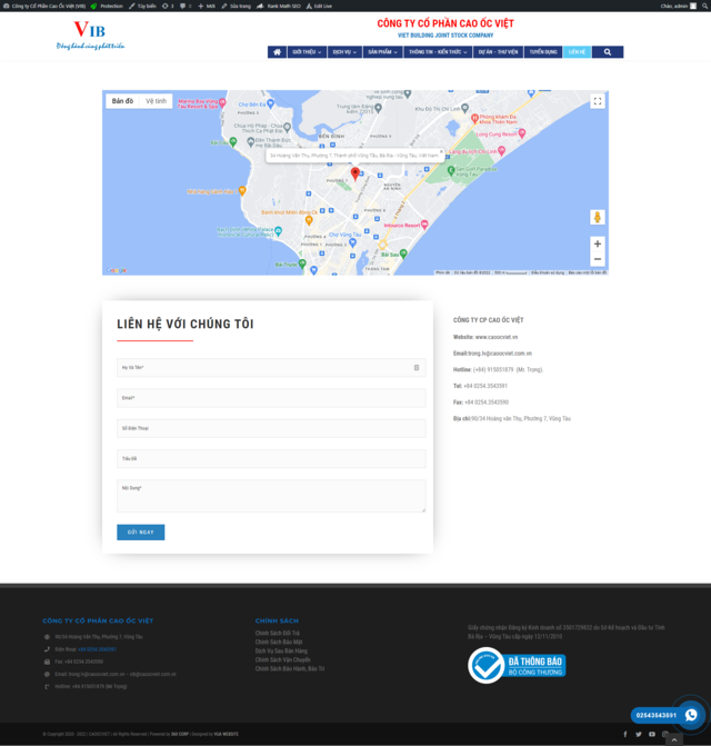 Thiết kế website Cao Ốc Việt VIB - Liên Hệ