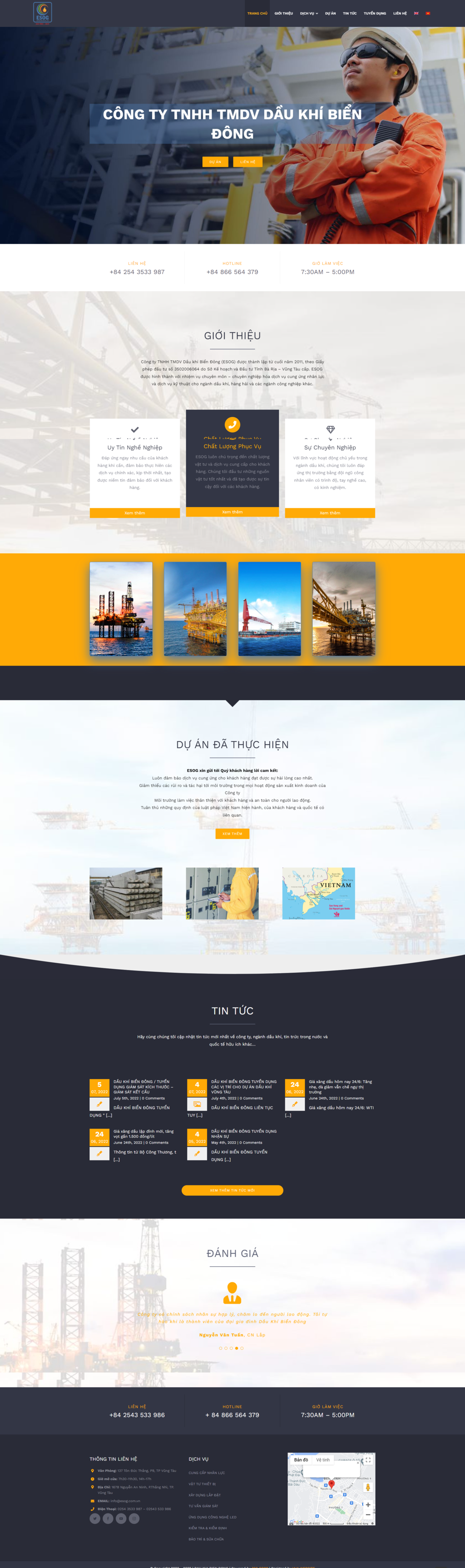 Thiết kế website dầu khí biển đông - Trang Chủ